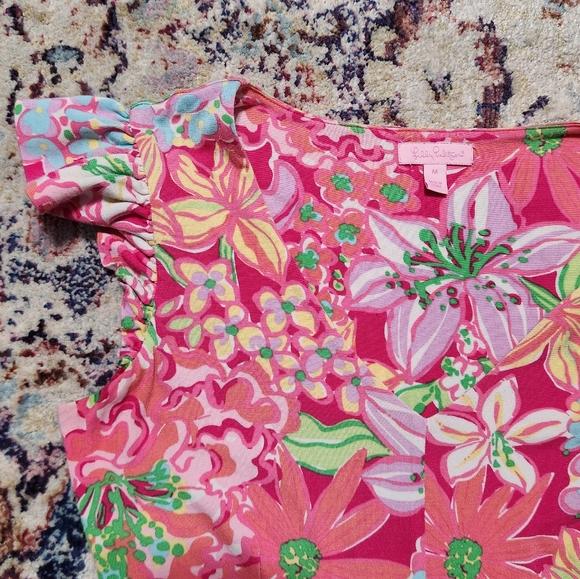 Lilly Pulitzer Cherry Dress Azalea Pink Mini Mariposa Size Medium - Picture 11 of 16